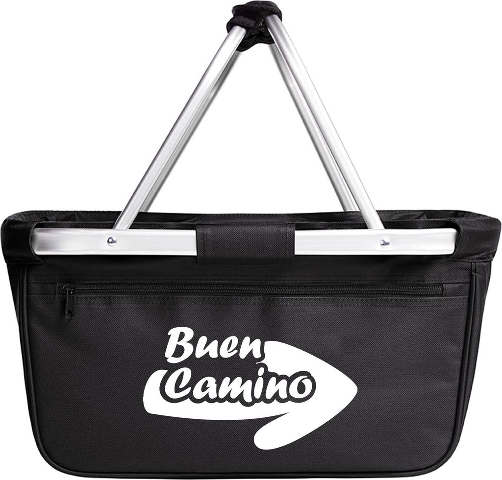 Huuraa Einkaufskorb faltbar Buen Camino Pfeil Geschenk 20 Liter Tragekorb Black Buen Camino Geschenkidee