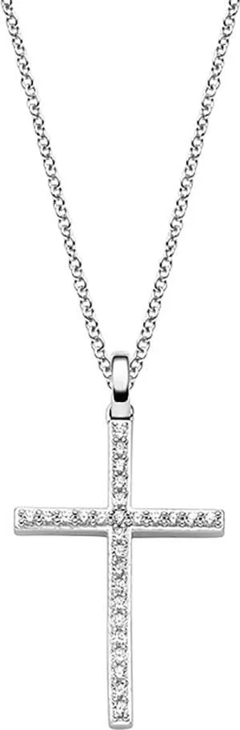 Viventy 786332 Collana Croce Argento 925: Eleganza con Zirconi e Rodio