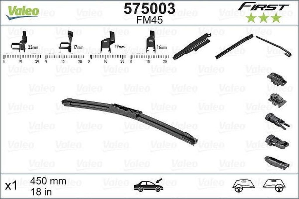 Valeo First Multi stierač, 450 mm Obrázok produktu 