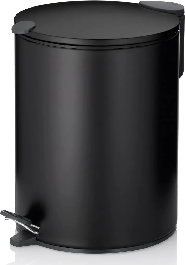 Petite poubelle à pédale 5L noire pour cosmétiques et salle de bain