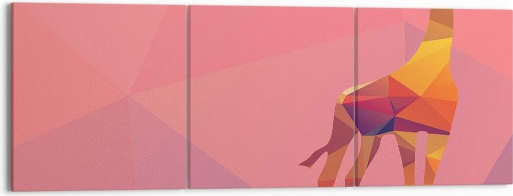 Bild auf Leinwand - Leinwandbild - Giraffe modern Grafik - 150x50cm - Wand Bild - Wanddeko - Leinwanddruck - Bilder - Kunstdruck - Wanddekoration -...
