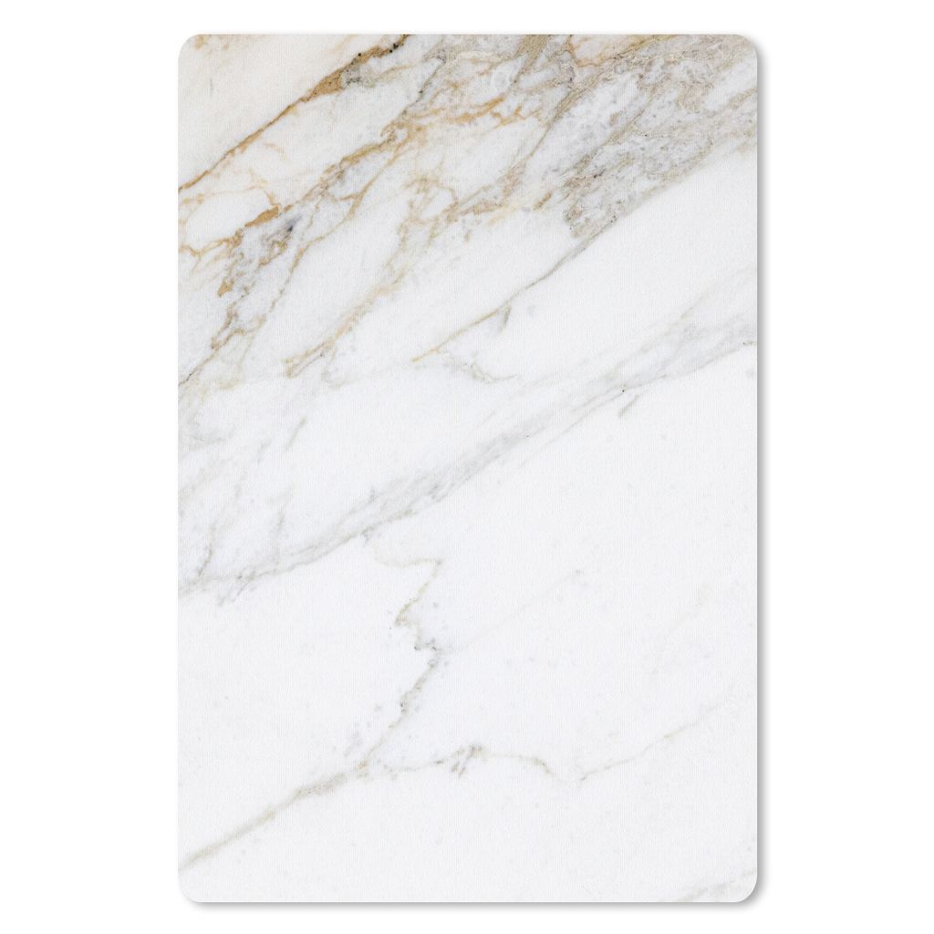 MuchoWow Mauspad Mousepad Marmor - Stein - Weiß - Gold - Marmoroptik - Stein - Luxus 18x27 cm - Mousepads - Maus Mat - Pad - Mausunterlage