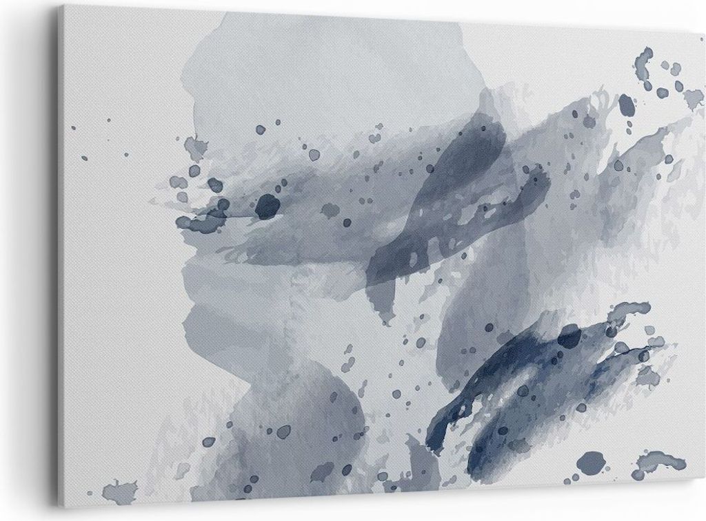 Bild auf Leinwand - Leinwandbild - Einteilig - Abstraktion Blau Minimalismus - 120x80cm - Wand Bild - Wanddeko - Wandbilder - Leinwanddruck - Bilde...