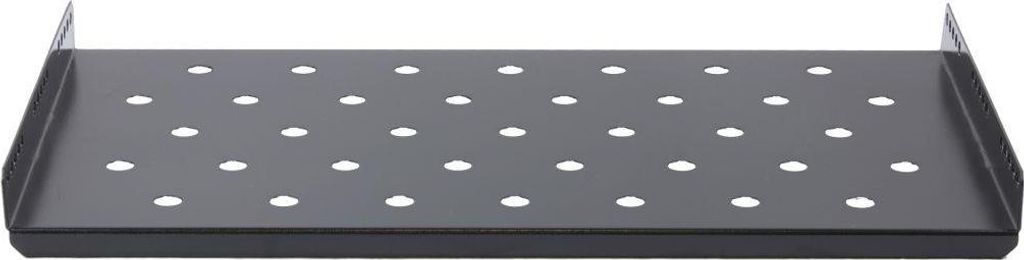 Rockstable 1HE 19" Fachboden - Regalboden - Schwarz - Stahl - 20 kg - 1U - Oval