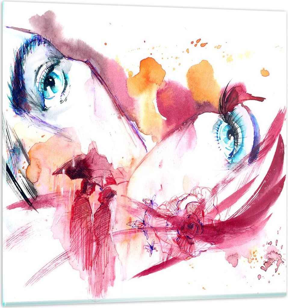 Bilder auf glas - weiblich Blume Sommer Flitterwochen - 40x40cm - Glasbilder - Wandbilder - Kunstdruck - Wanddekoration aus Glas - Glas Bilder - Wa...