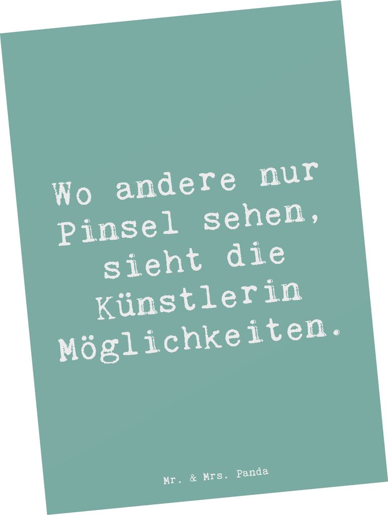 Mr. & Mrs. Panda Postkarte Spruch Künstlerin Visionen - Produktbild 