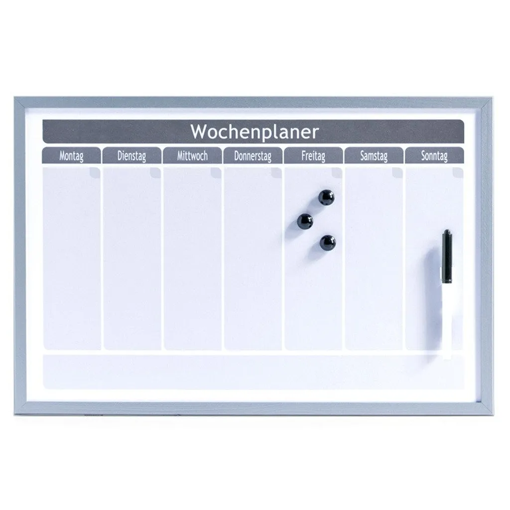 Tableau magnétique 60x40cm effaçable - Planning de semaine robuste