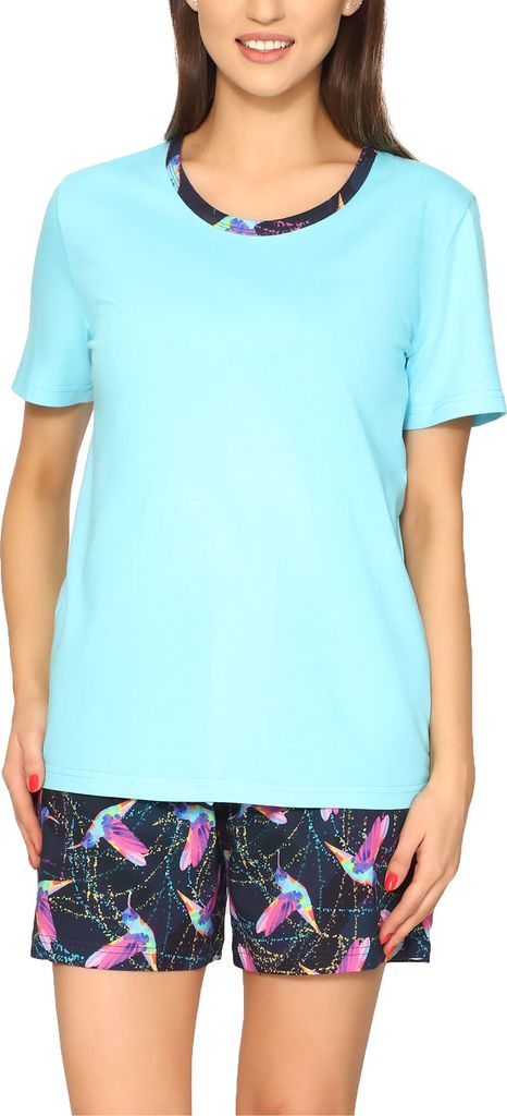 Merry Style Damen Schlafanzug MS10-396 (Blau Kolibri, S)