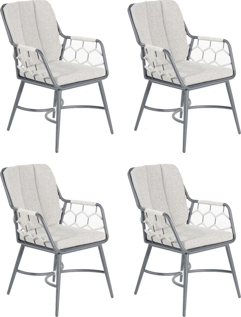 Sonnenpartner 4x Gartensessel Yale silbergrau Gartenstuhl Produktbild 