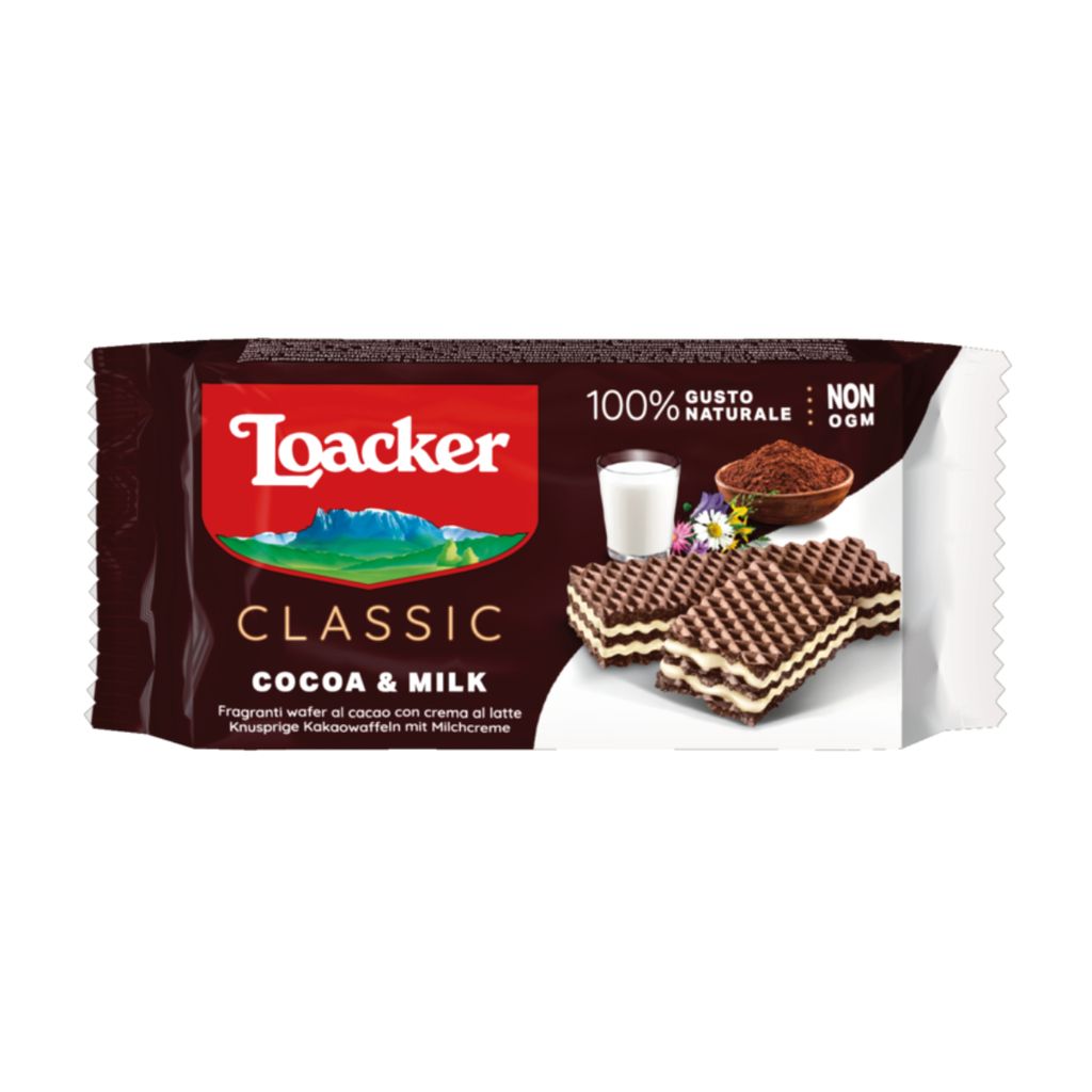 Loacker Cocoa & Milk, Wafle, Kakao, Mlieko, 175 g, Hnedá, Obrázok produktu 