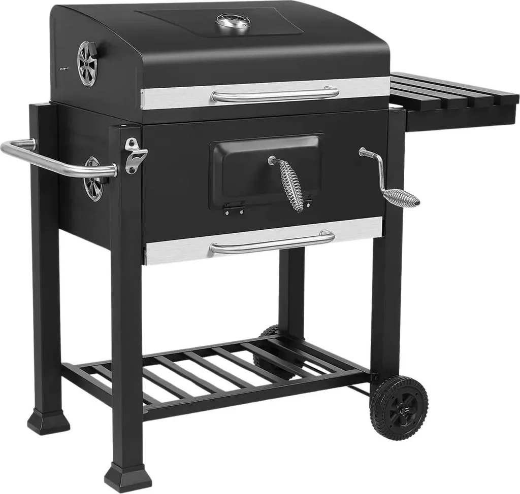Barbecue chaudière extérieur sur roulettes pour jardin et grande table