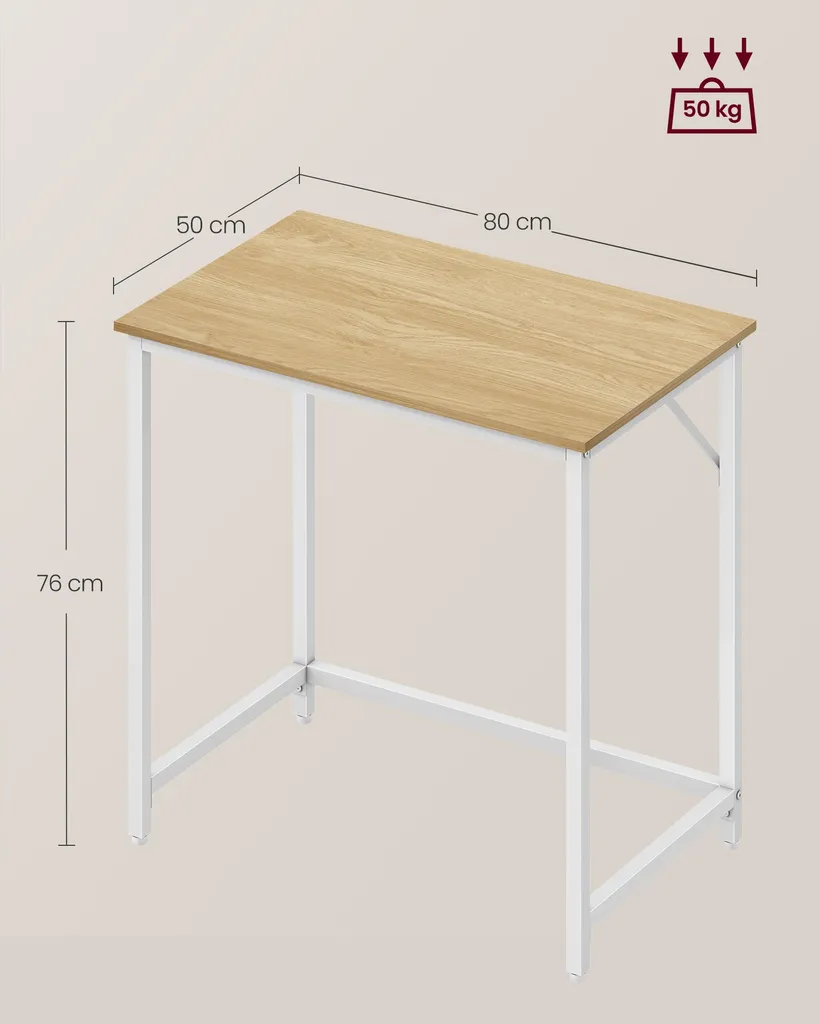 Bureau structure métallique 50x80 cm : table de travail industrielle