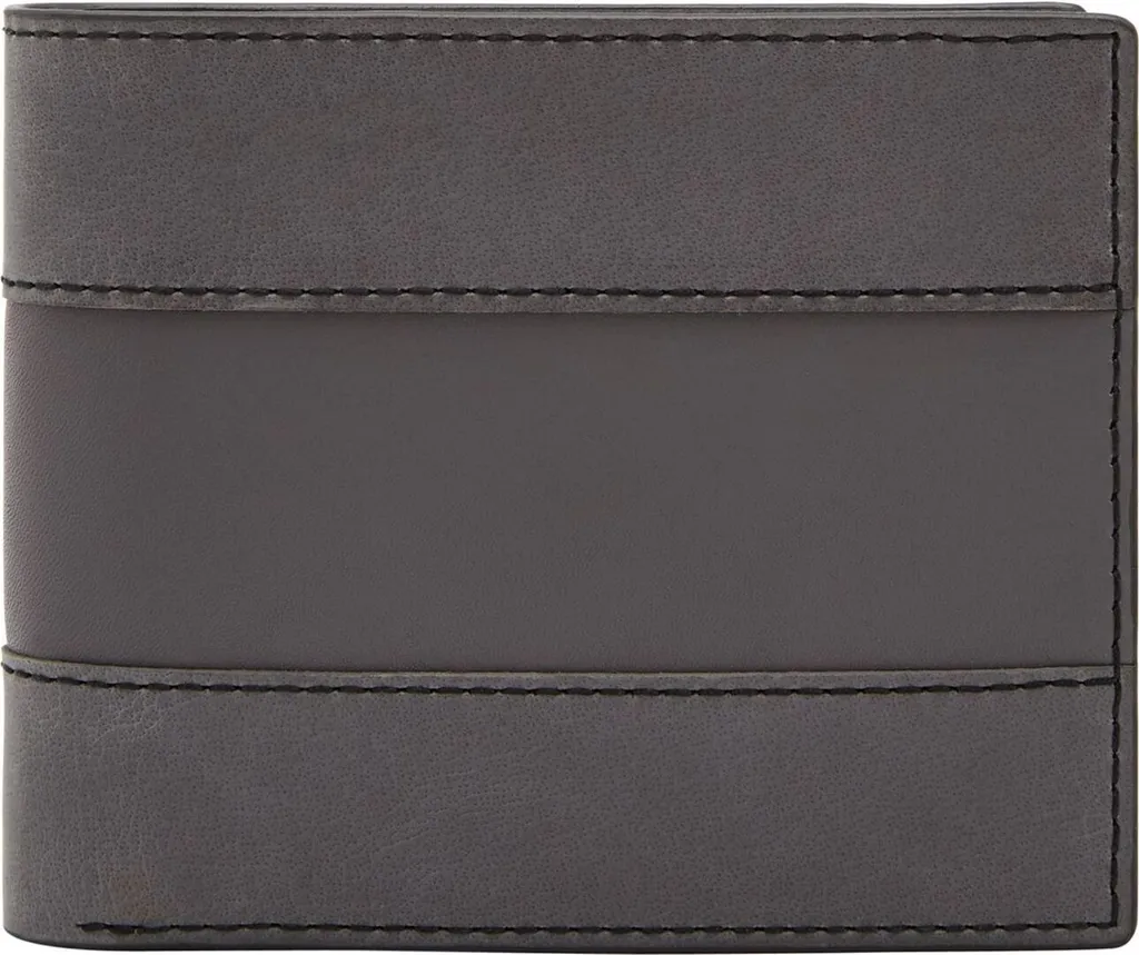 Porte-cartes Fossil Everett cuir gris Lead Gray avec fentes multiples