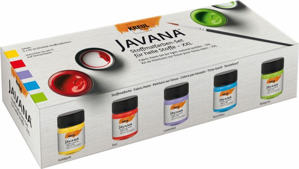 KREUL textilní barva JAVANA, sada XXL, 5 x 50 ml Obrázek produktu 