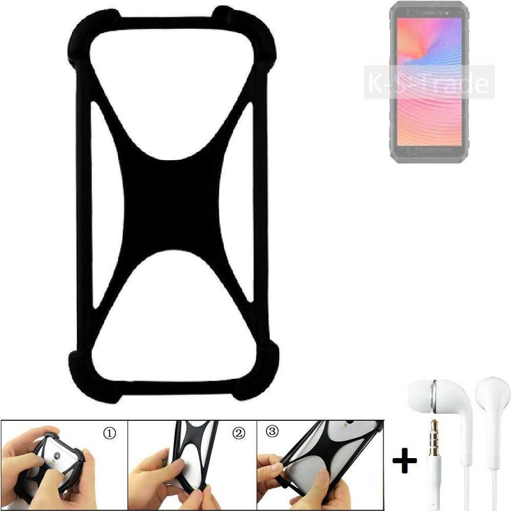 K-S-Trade Handy-Hülle + headphones kompatibel mit Ulefone Power Armor X11 Pro Schutz-Hülle Bumper Silikon Cover Case Silikoncase Silikonbumper TPU
