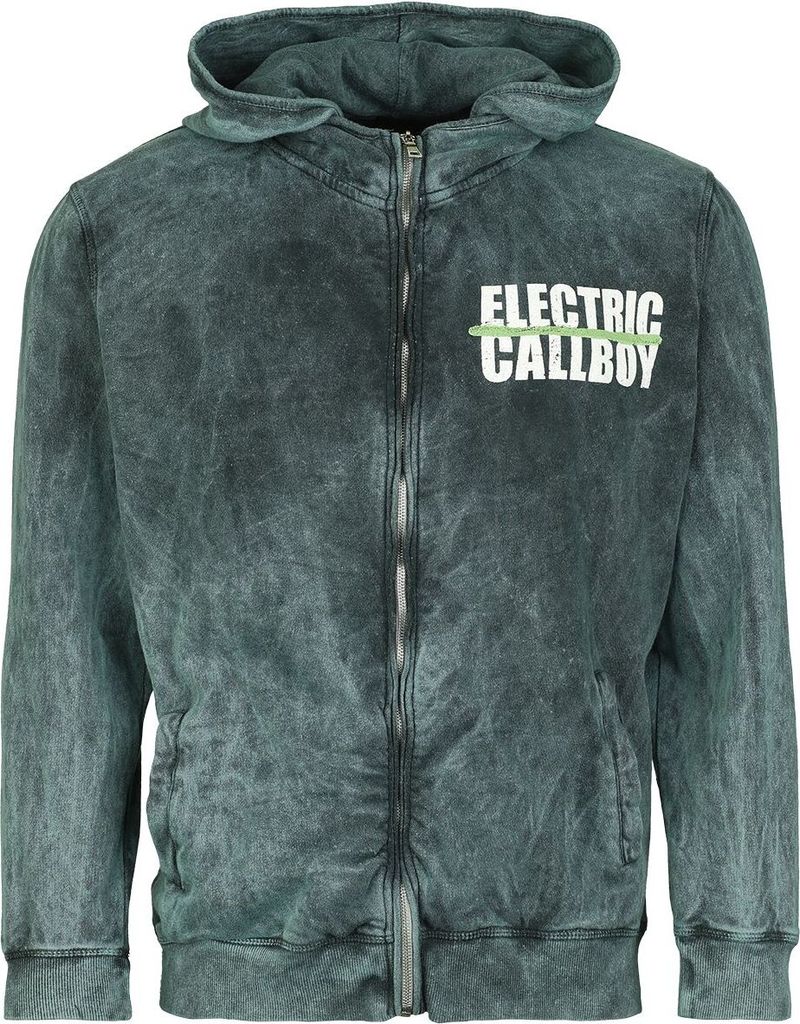 Electric Callboy Kapuzenjacke Herren Spray Smile petrol L