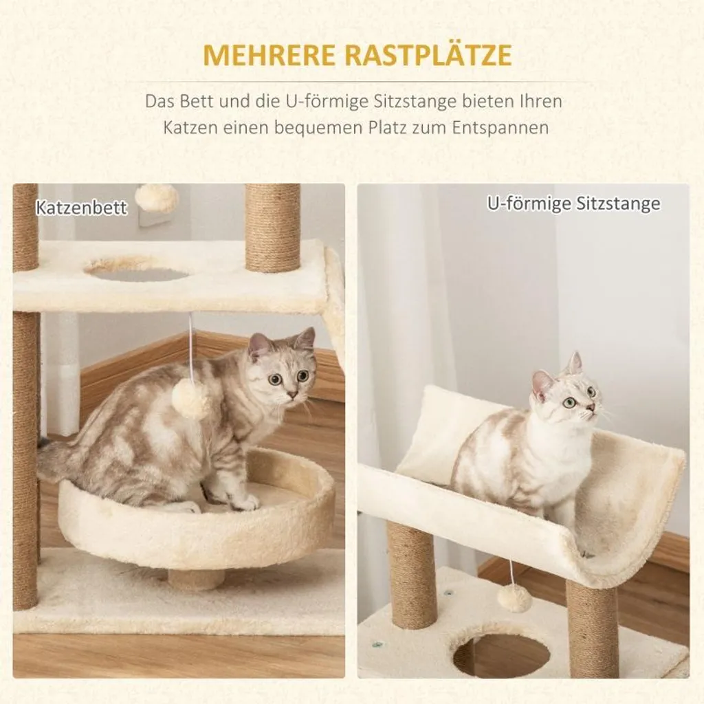 Fortuna Lai Tiragraffi con Cuccia 76cm | Relax Naturale per Gatti - 5