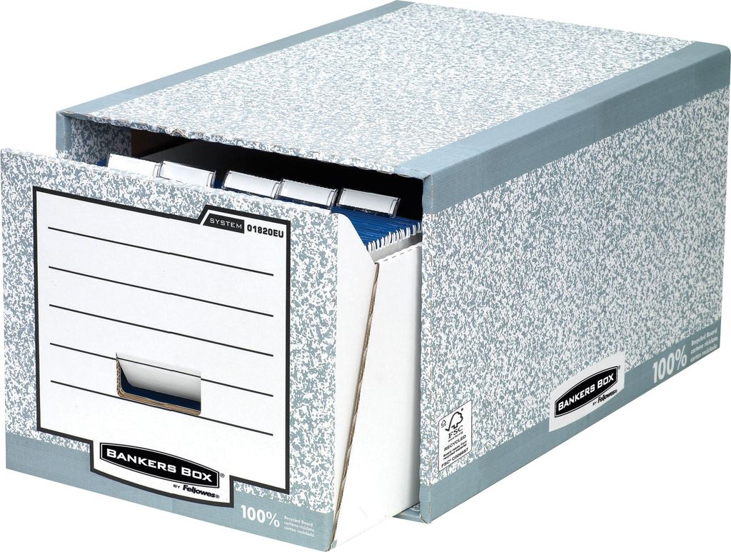 Fellowes Bankers Box Ablageschublade aus recyceltem Karton Grau (31 x 39 x 56,8 cm)
