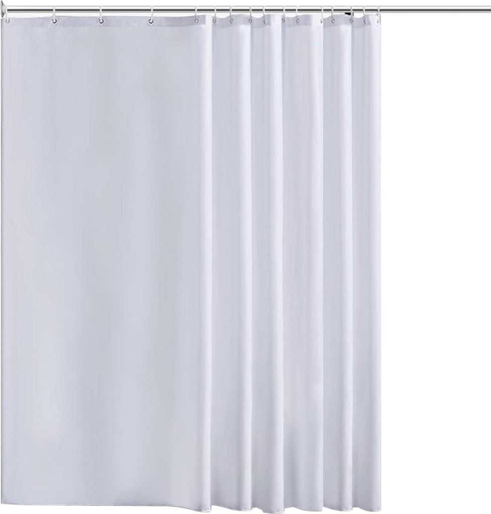 STILVORA Duschvorhang Einfarbig mit Haken, wasserdicht, Schimmelresistent, Badvorhang Polyester, Badezimmer Trennvorhang, Weiß, 180*220cm