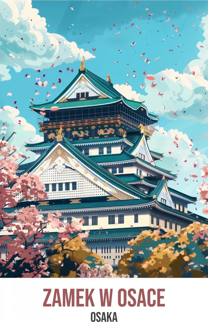 Plakat 61x91,5cm Schloss in Osaka