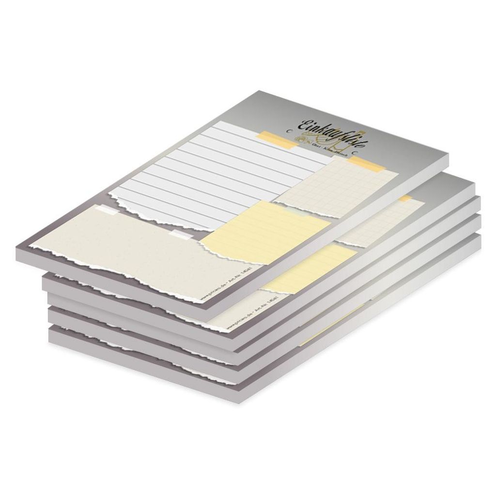 PRICARO Einkaufsliste "Zettel", magnetisch, A6, 50 Blatt, 5 Stück