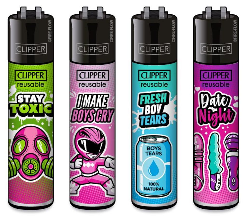 Zapalniczka Clipper zestaw 4 sztuk Girly Slogan Zdjęcie produktu 