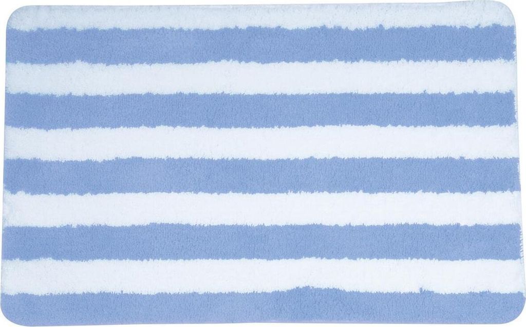 MSV Badteppich Badematte Badvorleger Duschvorleger Mikrofaser Hochflor flauschig 50x80 cm – Pastellblau