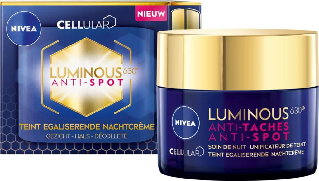NIVEA LUMINOUS 630 Crema Notte Viso 50ml - Trattamento Anti-Macchie