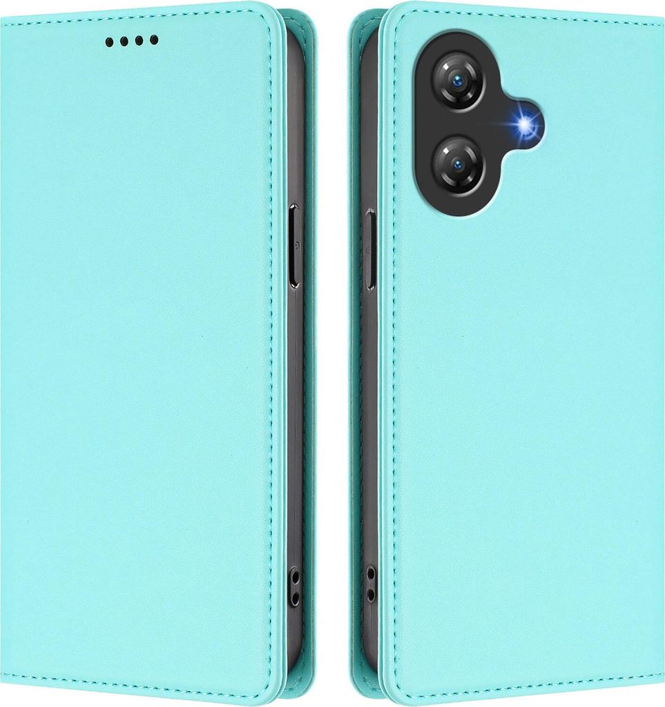 Handyhülle für Ulefone Note 21, Kunstleder Klapphülle Stoßfeste Magnetische Hülle mit Ständer Türkis