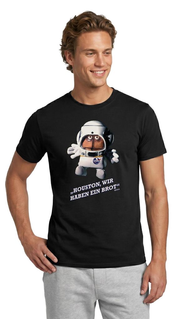 Spreadshirt Bernd Das Brot Houston Wir haben Ein Brot Spruch Männer T-Shirt, L, Schwarz