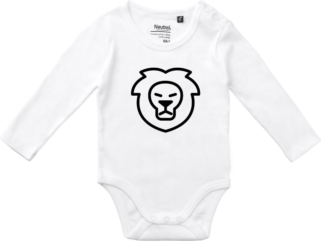 Huuraa Baby Body Löwe Sternzeichen Symbol 80 White Baumwolle Fairtrade Langarmbody Geschenkidee