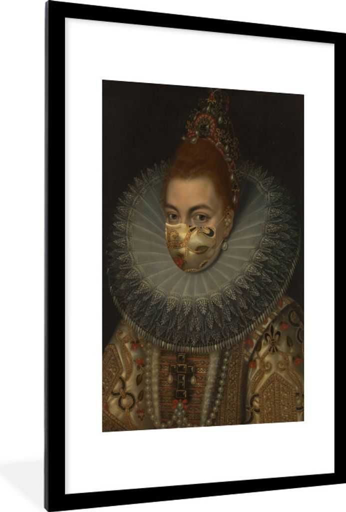 MuchoWow MuchoWow Gerahmtes Poster Isabella Clara Eugenia - Frans Pourbus - Mundharmonika 60x90 cm - Poster mit zchwarzem Bilderrahmen - Dekora...