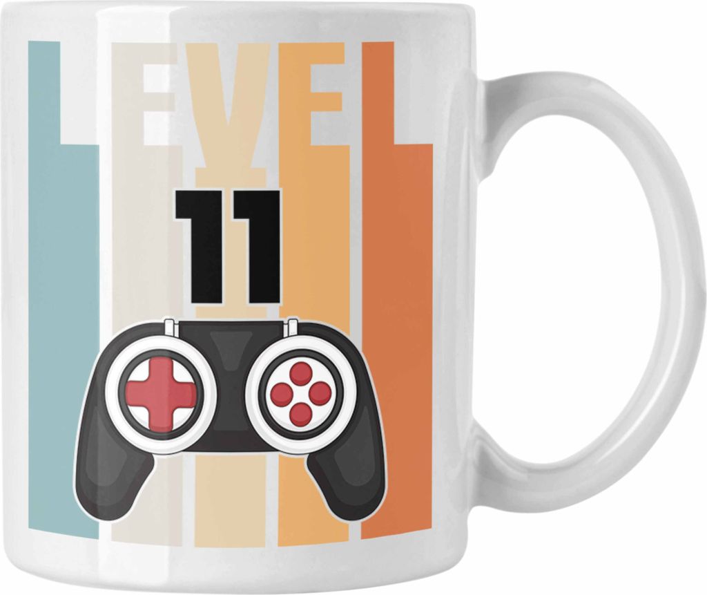 Trendation - 11. Geburtstag Tasse Gamer Jungs Jungen Geschenkidee zum Geburtstag Lustig Elf (Weiß)