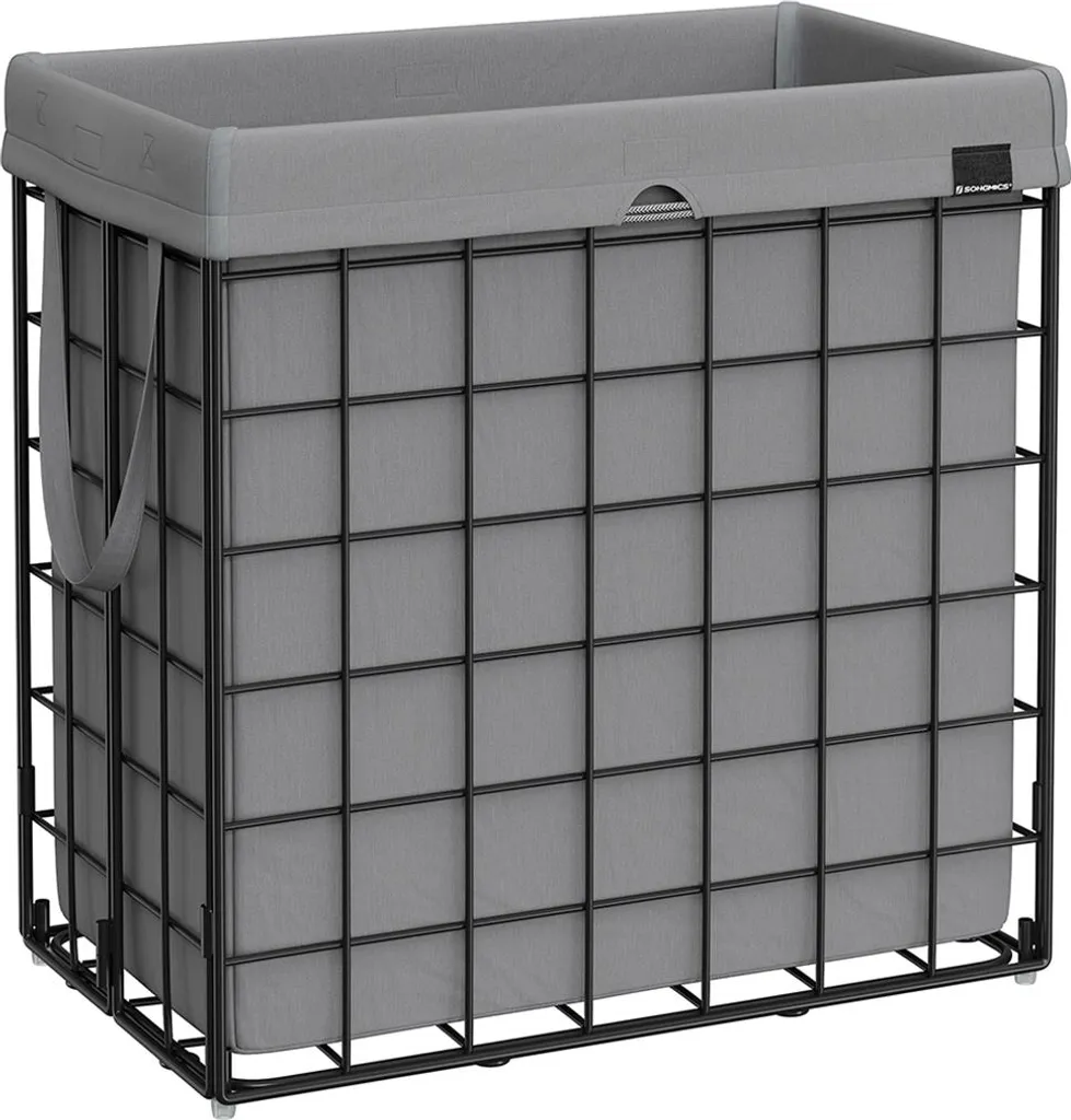 Cesto Biancheria Grande 110L Pieghevole | Salvaspazio Nero-Grigio - 1