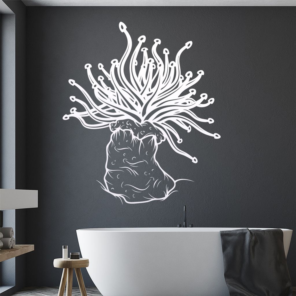 KIWISTAR Seeanemone Seerose Seenelke Wandtattoo in 6 Größen - Wandaufkleber Wall Sticker - Dekoration, Küche, Wohnzimmer, Schlafzimmer, Badezimmer