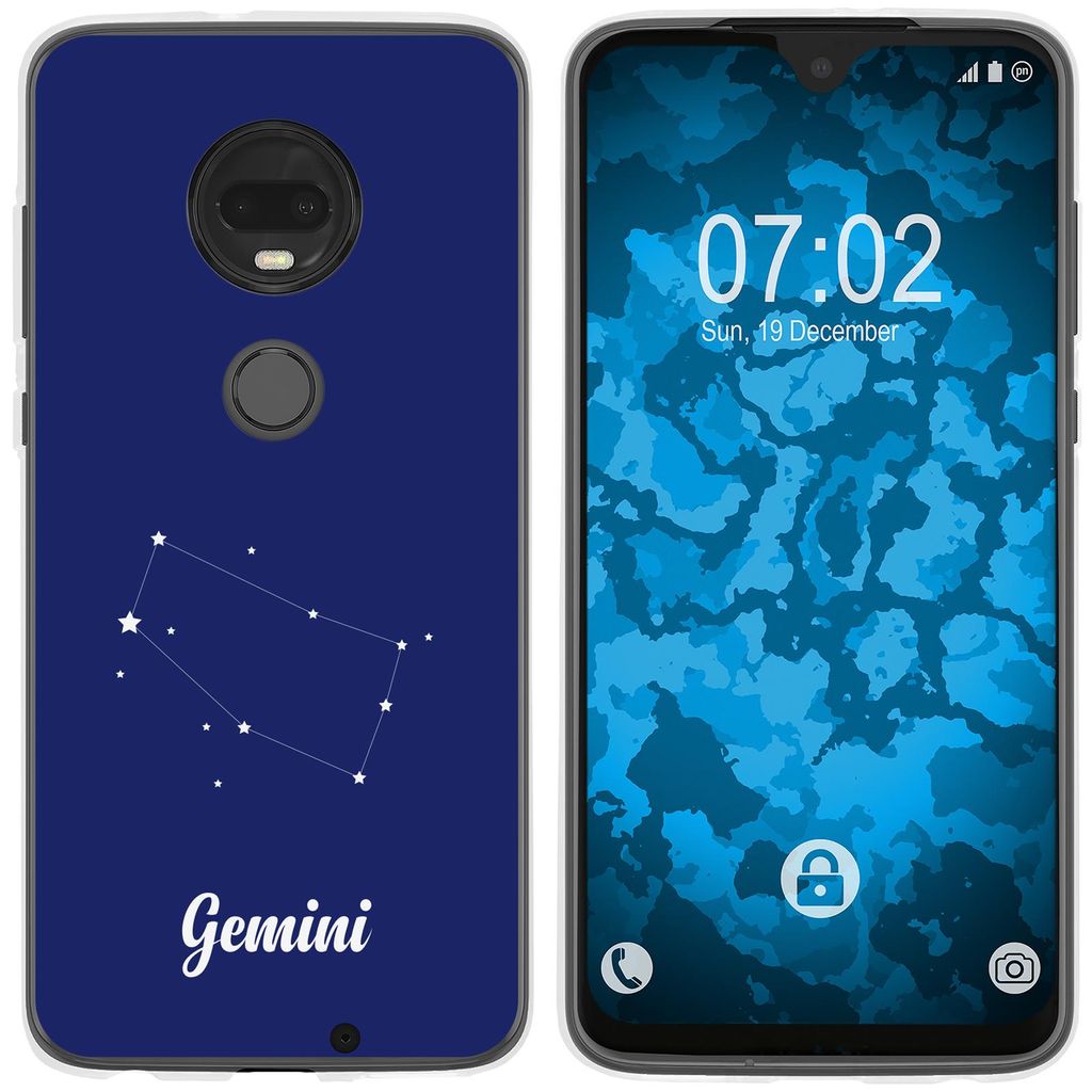 PhoneNatic Case kompatibel mit Motorola Moto G7 Plus Silikon-Hülle SternzeichenGemini M12