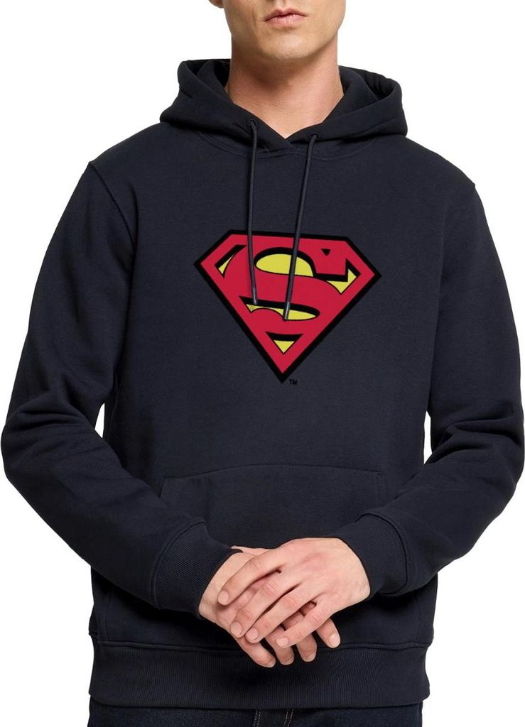 Spreadshirt DC Comics Superman Logo Original Karneval Herren Premium Hoodie, XL, Navy