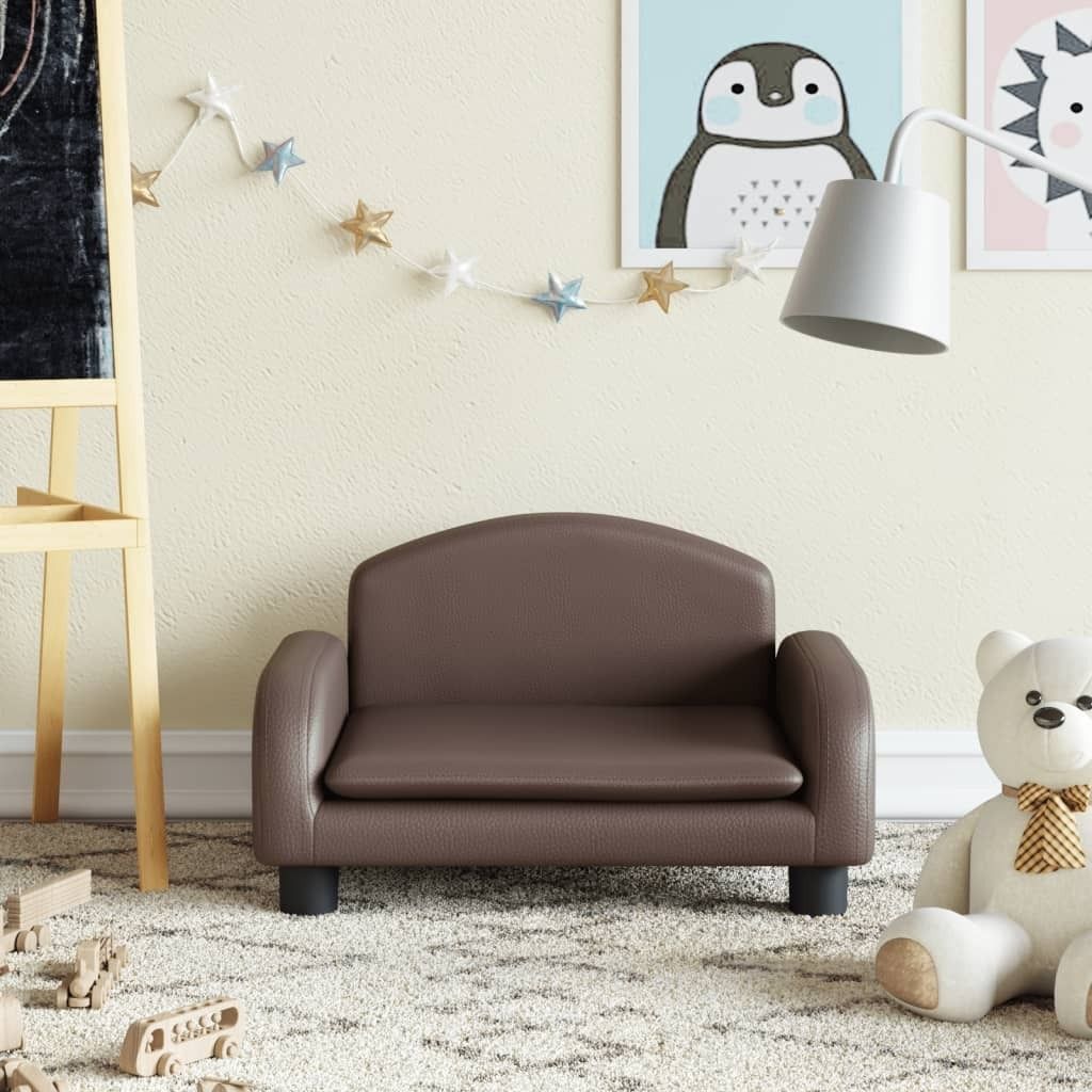 "2026 Promotion" Kindersofa Braun 50x40x30 cm Kunstleder - Kindersofas CC10344