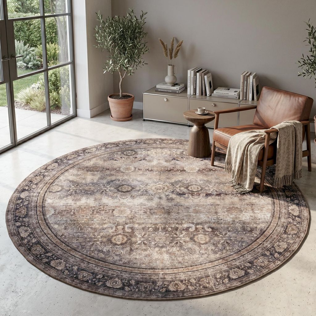 Homebyhome Tappeto lavabile vintage tappeto rotondo Immagine del prodotto 