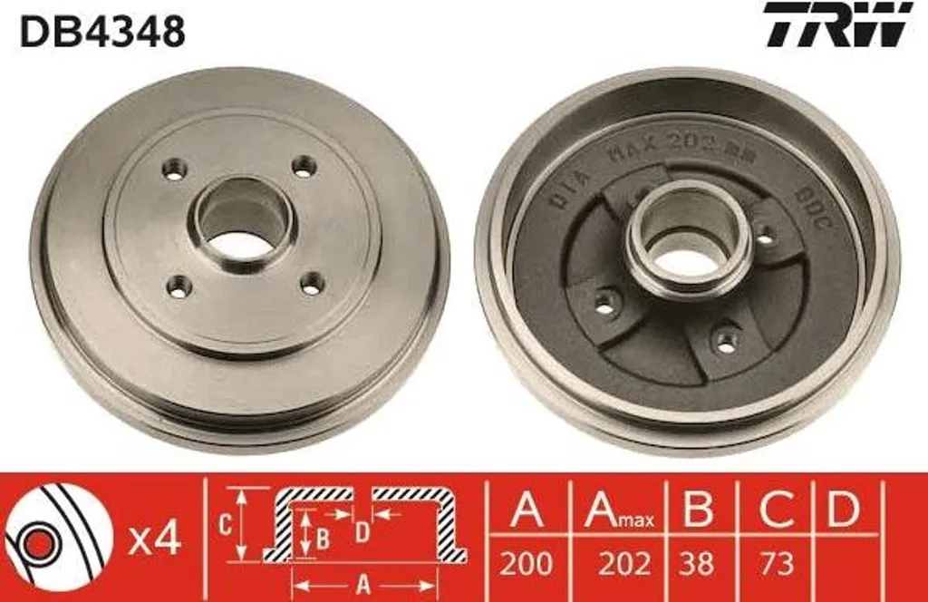 Tambour de frein TRW DB4348 : corrigez les vibrations sur votre Agila A