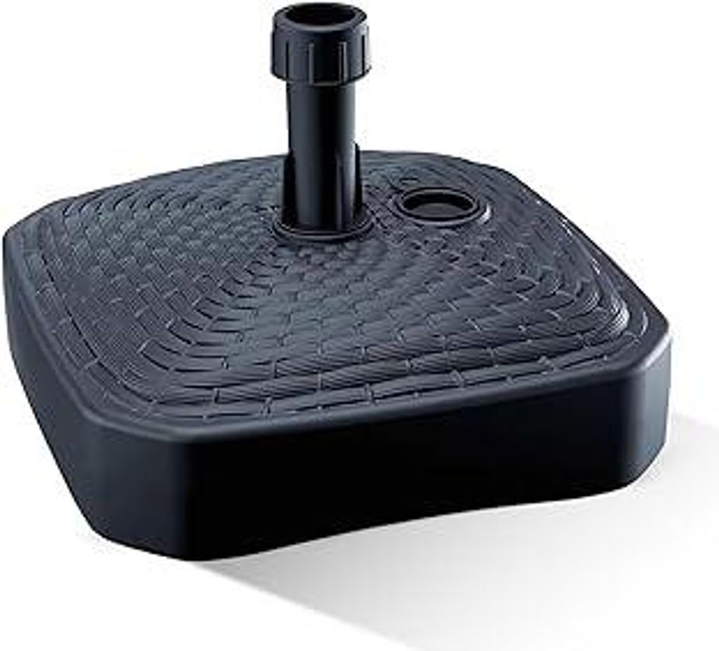 GARDENIX Sonnenschirmständer Quadratisch Anthrazit Rattanoptik aus Kunststoff befüllbar mit Sand, Wasser, Kies zu Garten, Strand, Terrasse -Sonne...