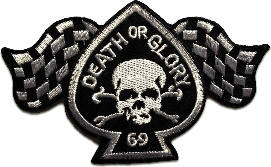 Death Or Glory Biker - Aufnäher, Bügelbild, Aufbügler, Applikationen, Patches, Flicken, Zum Aufbügeln, Größe: 9,5 x 6,2 cm