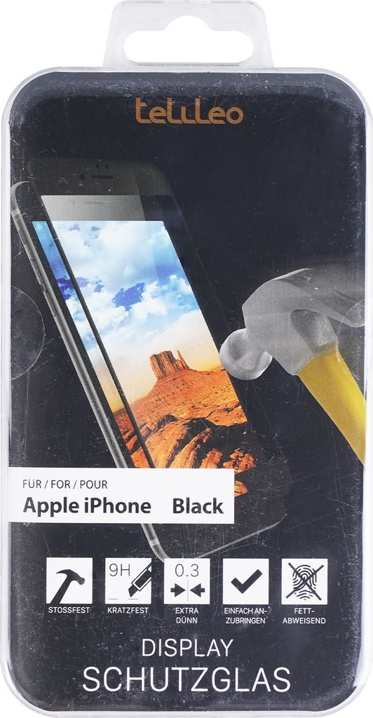 Szkło ochronne premium 0,3 mm czarne dla Apple iPhone Zdjęcie produktu 