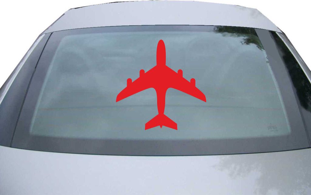 Indigos UG - Aufkleber Heckscheibe & Motorklappe DE2371 - rot - 600x599 mm - Flugzeug - Auto Scheiben Fenster Heckklappe Tuning Racing JDM - Die cut