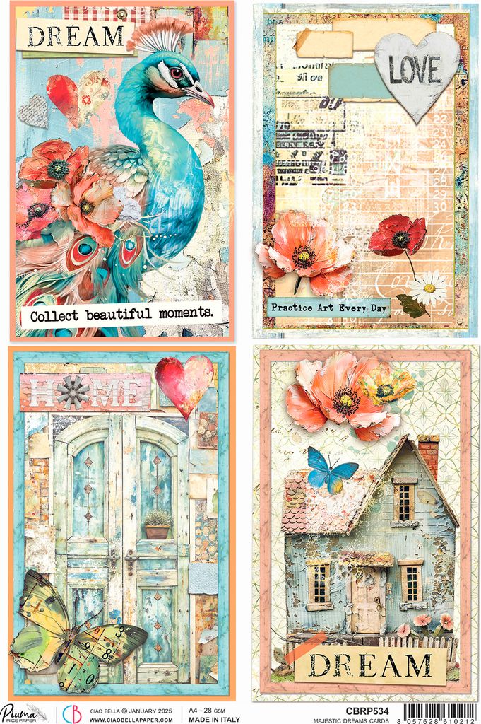 Ciao Bella Motiv-Strohseide Majestic Dreams Cards