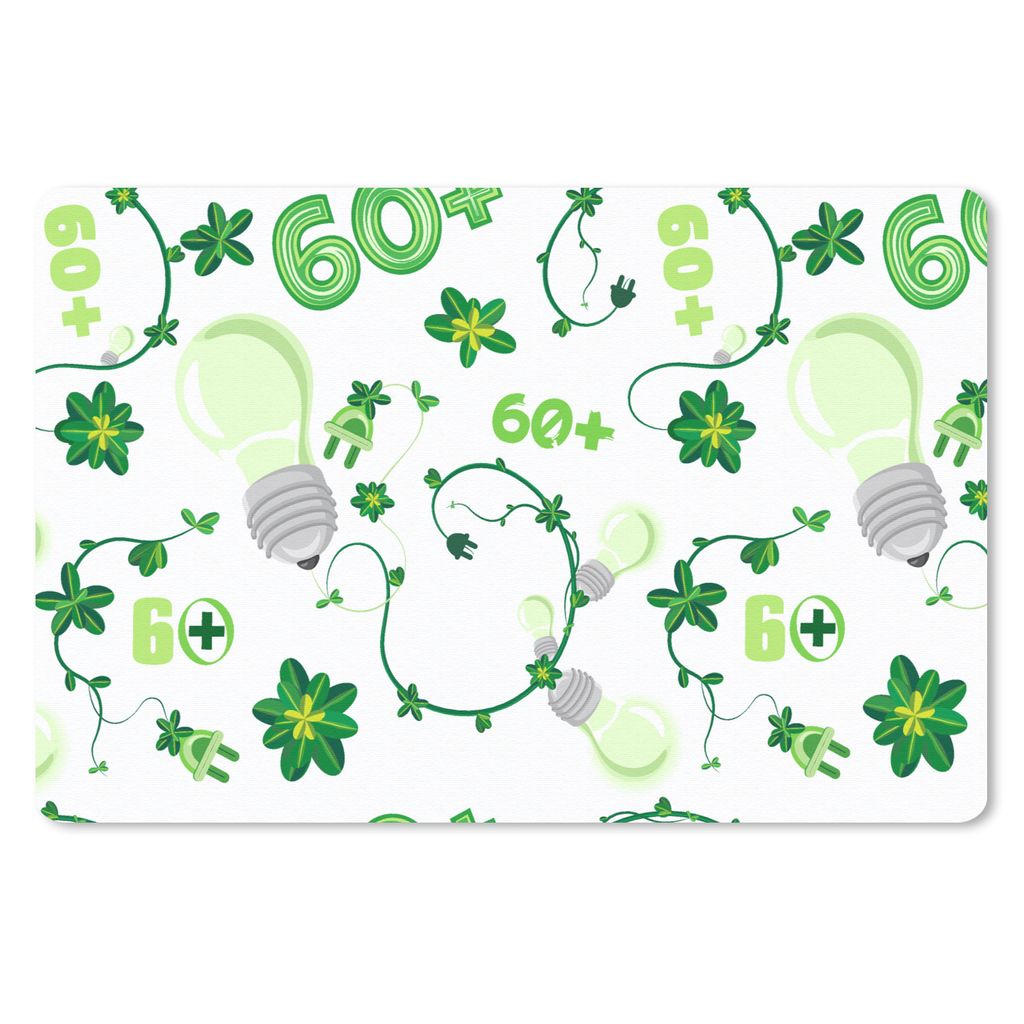 MuchoWow Schreibtischunterlage Lampen - Pflanzen - Muster 60x40 cm - XXL Mauspad - Großes Mauspad