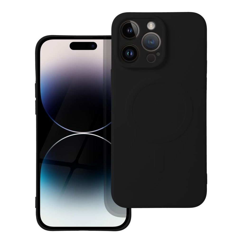Case passend für iPhone 14 PRO MAX Silicone Mag Cover kompatibel mit MagSafe black