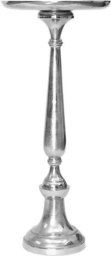 Colonne Argent Métal 78cm - Solution pour Décorer un Angle Vide du Salon