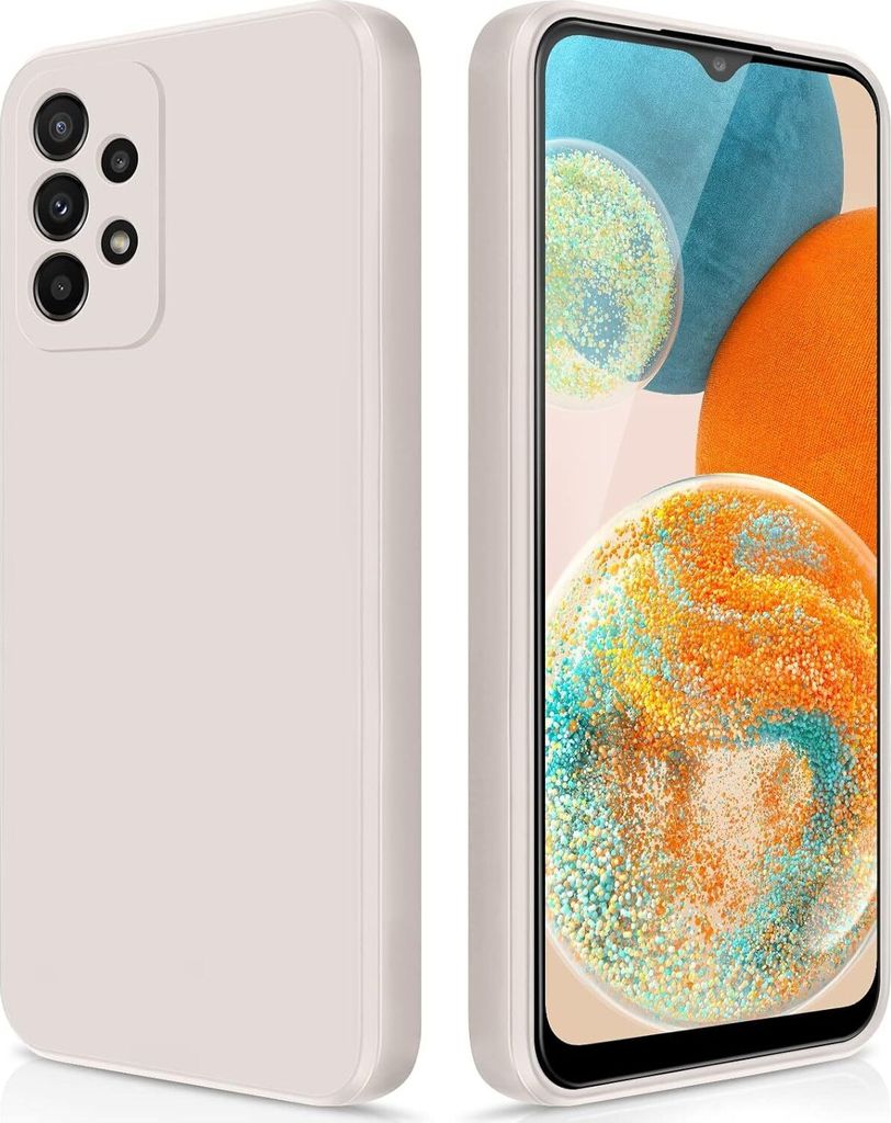 Silikon Hülle für Samsung Galaxy A23 5G/4G Flüssigsilikon Dünn Gel Gummi Matt Kratzfeste Schutzhülle Weiß