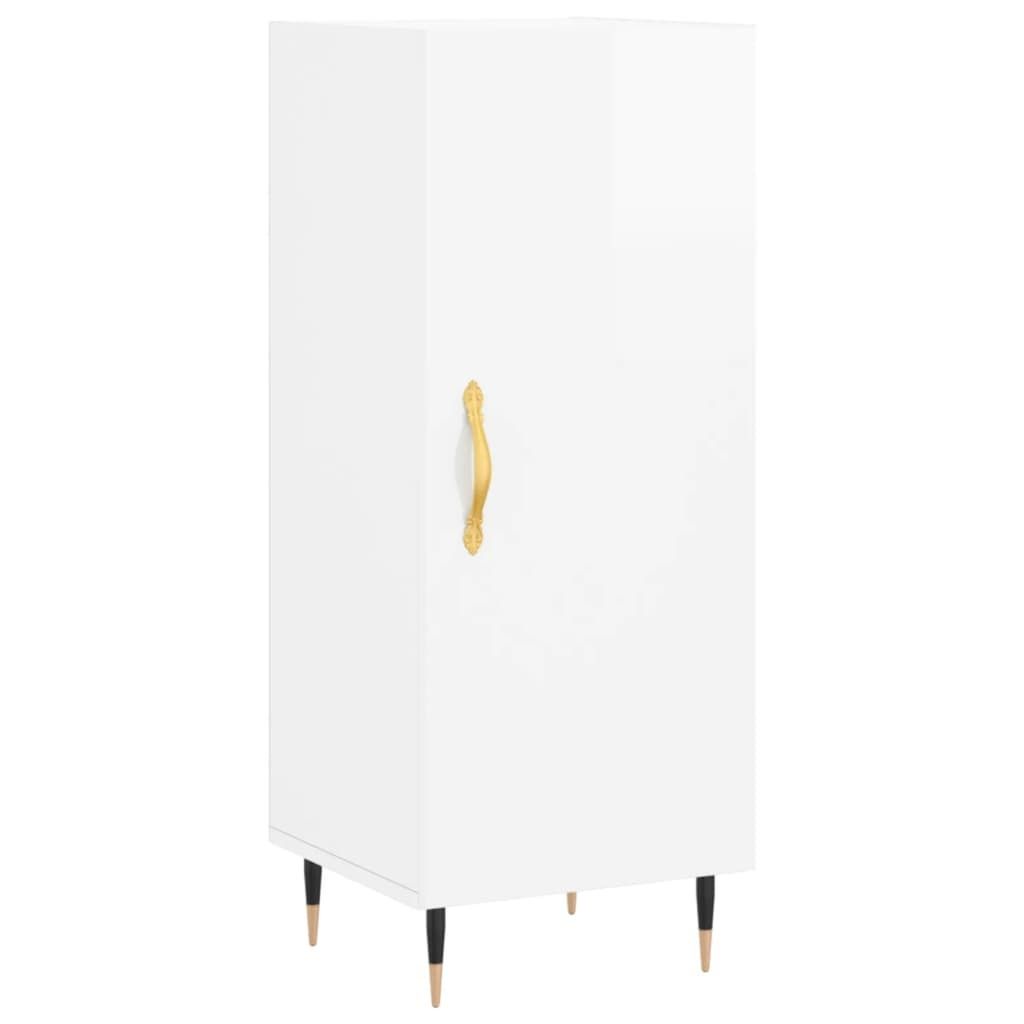 Sideboard Hochglanz-Weiß 34,5x34x90 cm Holzwerkstoff